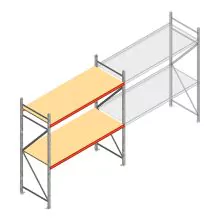 Weitspannregal AR 2500x2010x900 mm (hxbxt) 2 Ebenen verzinkt Anfangsregal mit vormontierten Rahmen