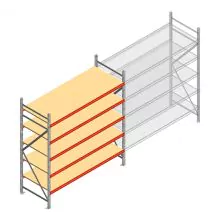 Weitspannregal AR 2500x2010x900 mm (hxbxt) 5 Ebenen verzinkt Anfangsregal mit vormontierten Rahmen