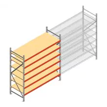 Weitspannregal AR 2500x2010x900 mm (hxbxt) 6 Ebenen verzinkt Anfangsregal mit vormontierten Rahmen