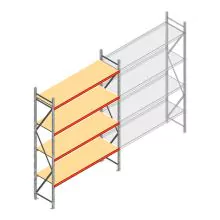 Weitspannregal AR 3000x2250x600 mm (hxbxt) 4 Ebenen verzinkt Anfangsregal mit vormontierten Rahmen