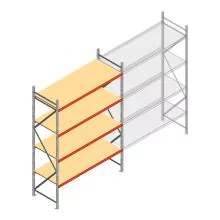 Weitspannregal AR 3000x2250x900 mm (hxbxt) 4 Ebenen verzinkt Anfangsregal