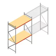 Weitspannregal AR 3000x2250x1000 mm (hxbxt) 2 Ebenen verzinkt Anfangsregal mit vormontierten Rahmen
