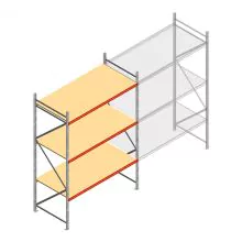Weitspannregal AR 3000x2250x1000 mm (hxbxt) 3 Ebenen verzinkt Anfangsregal mit vormontierten Rahmen