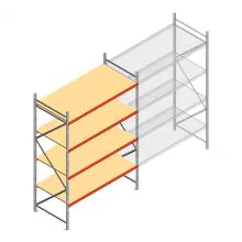 Weitspannregal AR 3000x2250x1000 mm (hxbxt) 4 Ebenen verzinkt Anfangsregal mit vormontierten Rahmen
