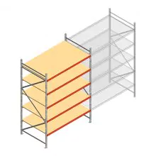 Weitspannregal AR 3000x2250x1200 mm (hxbxt) 5 Ebenen verzinkt Anfangsregal mit vormontierten Rahmen