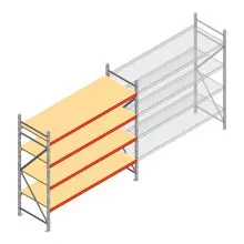 Weitspannregal AR 2000x2700x900 mm (hxbxt) 4 Ebenen verzinkt Anfangsregal mit vormontierten Rahmen