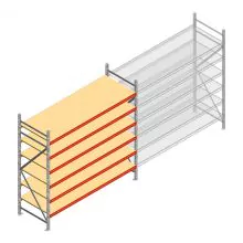 Weitspannregal AR 2000x2700x900 mm (hxbxt) 6 Ebenen verzinkt Anfangsregal mit vormontierten Rahmen