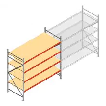 Weitspannregal AR 2250x2700x1000 mm (hxbxt) 4 Ebenen verzinkt Anfangsregal