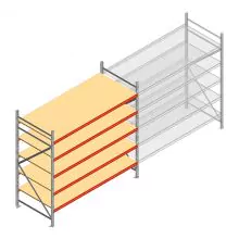 Weitspannregal AR 2250x2700x1000 mm (hxbxt) 5 Ebenen verzinkt Anfangsregal
