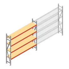 Weitspannregal AR 2500x2700x500 mm (hxbxt) 4 Ebenen verzinkt Anfangsregal mit vormontierten Rahmen