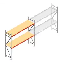 Weitspannregal AR 2500x2700x600 mm (hxbxt) 2 Ebenen verzinkt Anfangsregal mit vormontierten Rahmen