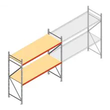 Weitspannregal AR 2500x2700x900 mm (hxbxt) 2 Ebenen verzinkt Anfangsregal mit vormontierten Rahmen