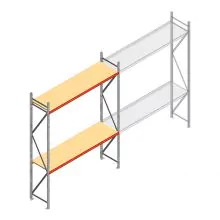 Weitspannregal AR 3000x2700x600 mm (hxbxt) 2 Ebenen verzinkt Anfangsregal mit vormontierten Rahmen