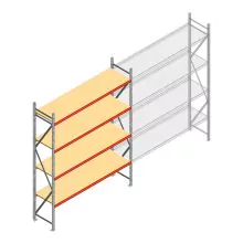 Weitspannregal AR 3000x2700x600 mm (hxbxt) 4 Ebenen verzinkt Anfangsregal mit vormontierten Rahmen