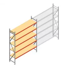 Weitspannregal AR 3000x2700x600 mm (hxbxt) 5 Ebenen verzinkt Anfangsregal mit vormontierten Rahmen