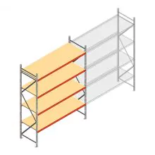 Weitspannregal AR 3000x2700x800 mm (hxbxt) 4 Ebenen verzinkt Anfangsregal mit vormontierten Rahmen