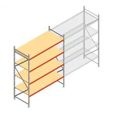 Weitspannregal AR 3000x2700x1000 mm (hxbxt) 4 Ebenen verzinkt Anfangsregal