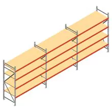 Vorteilsreihe Weitspannregal AR 2250x5750x800 mm (hxbxt) 4 Ebenen mit vormontierten Rahmen