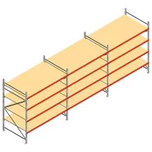 Vorteilsreihe Weitspannregal AR 2250x6230x1200 mm (hxbxt) 4 Ebenen