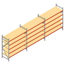 Vorteilsreihe Weitspannregal AR 3000x5750x900 mm (hxbxt) 5 Ebenen mit vormontierten Rahmen