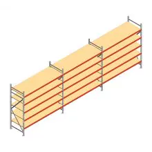 Vorteilsreihe Weitspannregal AR 3000x8300x800 mm (hxbxt) 5 Ebenen mit vormontierten Rahmen