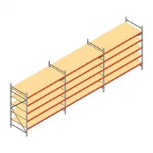 Vorteilsreihe Weitspannregal AR 3000x6950x1000 mm (hxbxt) 5 Ebenen mit vorgemontierten Rahmen