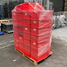 Voordeelpartij 44 gebruikte magazijnbakken 500x310x200 mm (lxbxh) rood
