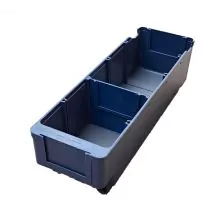 Gebruikte magazijnbak, stellingbak 295x95x80 mm (lxbxh) blauw