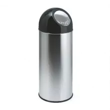 Abfallbehälter mit Pushdeckel 55 Liter RVS-Look schwarz
