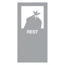 Magnetischer Sticker für modulare Abfalltrennstation Restgrau