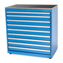 Werkzeugschaft mit 9 Schubladen 1048x1010x570 mm (hxbxt) blau