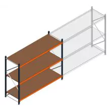 Weitspannregal Kimer 2000x2400x800 mm (hxbxt) 3 Ebenen Anfangsregal mit vormontierten Rahmen