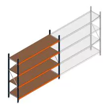 Weitspannregal Kimer 2250x2400x600 mm (hxbxt) 4 Ebenen Anfangsregal mit vormontierten Rahmen