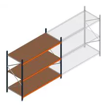 Weitspannregal Kimer 2250x2400x1000 mm (hxbxt) 3 Ebenen Anfangsregal mit vormontierten Rahmen