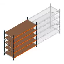 Weitspannregal Kimer 2250x2400x1000 mm (hxbxt) 5 Ebenen Anfangsregal mit vormontierten Rahmen