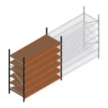 Weitspannregal Kimer 2500x2400x1000 mm (hxbxt) 6 Ebenen Anfangsregal mit vormontierten Rahmen