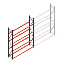 Bandenstelling grootvak AR 3000x2250x500mm (hxbxd) 4 niveaus beginsectie