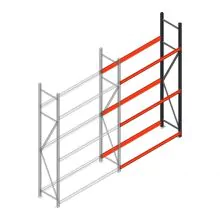 Bandenstelling grootvak AR 2500x1610x500mm (hxbxd) 3 niveaus aanbouwsectie