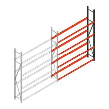 Bandenstelling grootvak AR 2500x2010x400mm (hxbxd) 4 niveaus aanbouwsectie