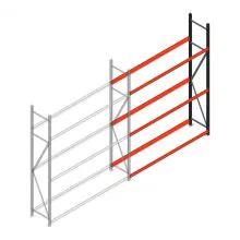 Bandenstelling grootvak AR 2500x2010x500mm (hxbxd) 3 niveaus aanbouwsectie
