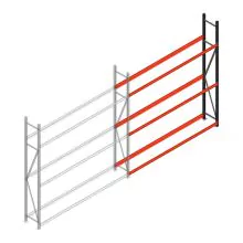 Bandenstelling grootvak AR 2500x2250x400mm (hxbxd) 3 niveaus aanbouwsectie