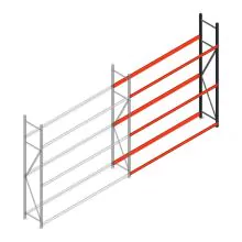 Bandenstelling grootvak AR 2500x2250x500mm (hxbxd) 3 niveaus aanbouwsectie