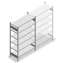 Fachbodenregal Heavy Duty 2000x1300x500mm (hxbxt) 6 Ebenen 150 kg Anfangsregal