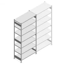 Teilweise gebrauchte Heavy-Duty-Fachbodenregal 3000x1000x500 mm (hxbxt) 7 Ebenen Anfangsregal