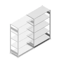 Fachbodenregal Heavy Duty 2000x1300x600 mm (hxbxt) 5 Ebenen 250 kg Anbauregal 