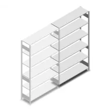 Fachbodenregal Heavy Duty 2500x1300x400 mm (hxbxt) 6 Ebenen 150 kg Anbauregal