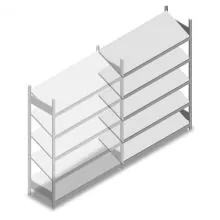 Fachbodenregal mit schrägen Fachböden Heavy Duty 2000x1300x500mm (hxbxt) 5 Ebenen 150 kg Anbauregal