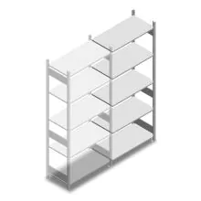 Fachbodenregal Heavy Duty 2500x1000x500mm (hxbxt) 5 Ebenen 150 kg Anbauregal