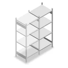Fachbodenregal Heavy Duty 2000x750x600mm (hxbxt) 4 Ebenen 150 kg Anbauregal