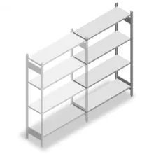 Fachbodenregal Heavy Duty 2000x1300x400mm (hxbxt) 4 Ebenen 150 kg Anbauregal